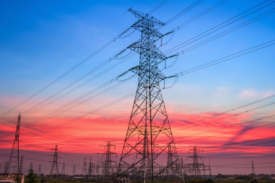 electricity pylon in sunset Energia